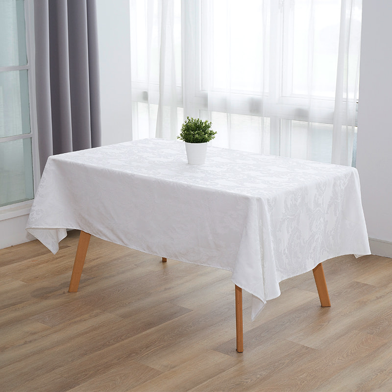 140x220 '' CROCUS Flower White Rectangular Jacquard Tovaglia