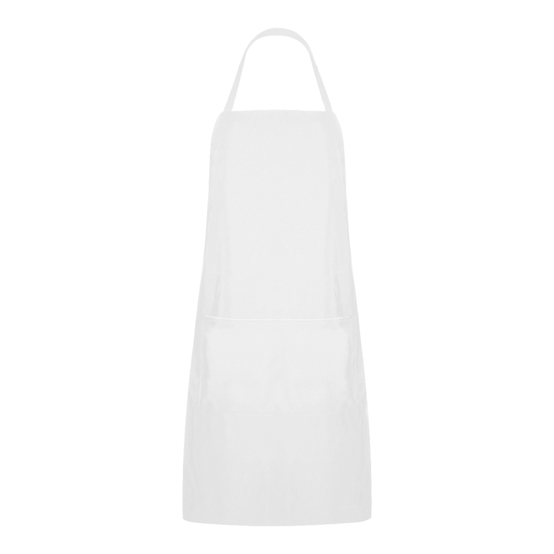 Grembiule in poliestere bianco con due tasche