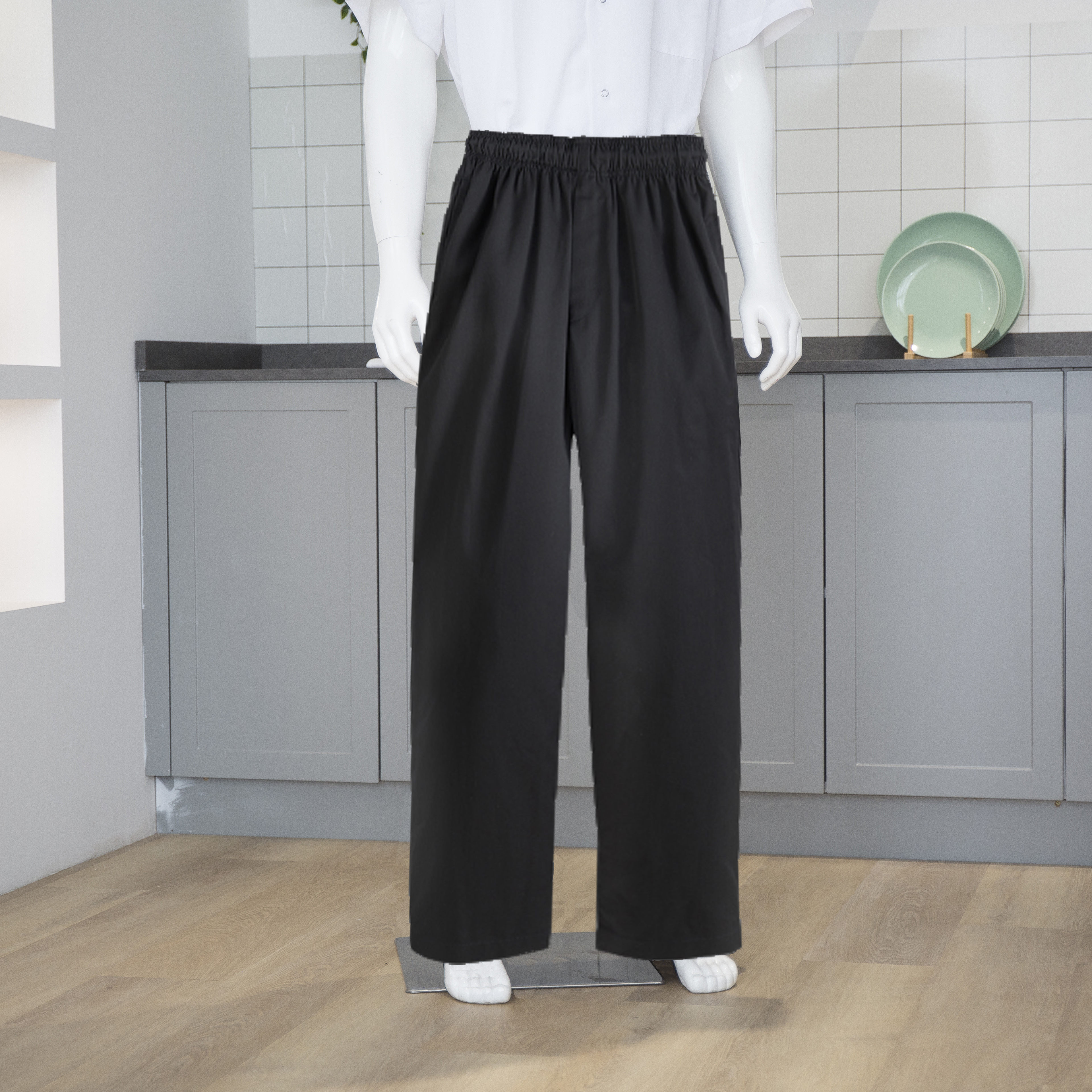 Pantaloni larghi chef neri