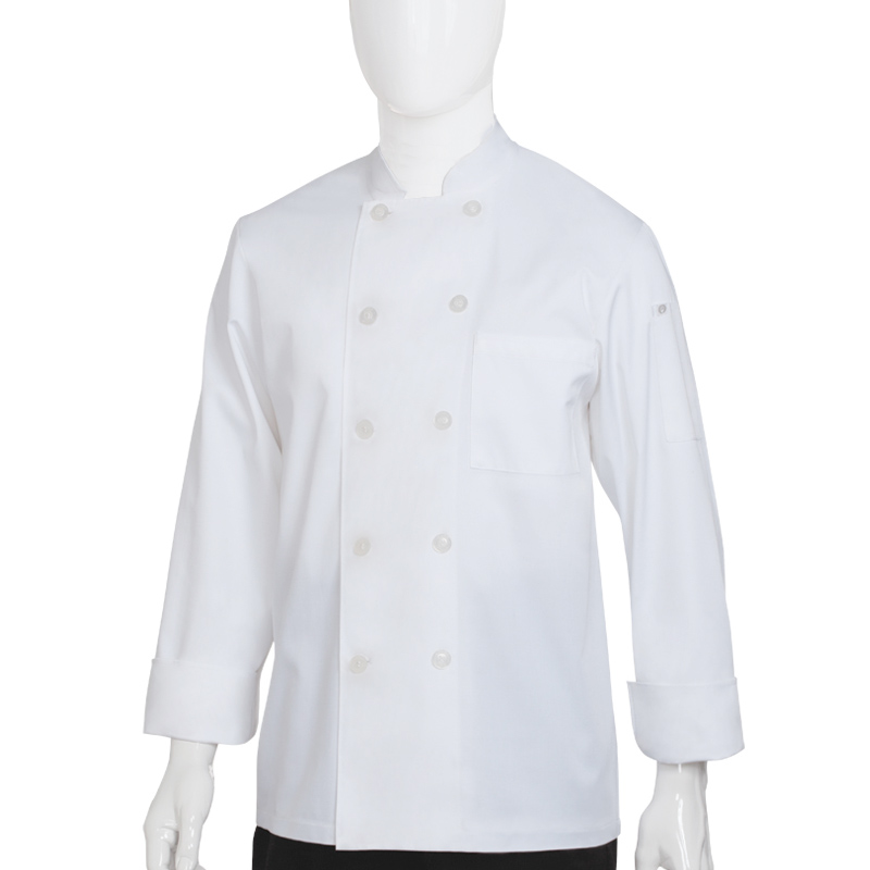 camicia da chef a maniche lunghe bianche